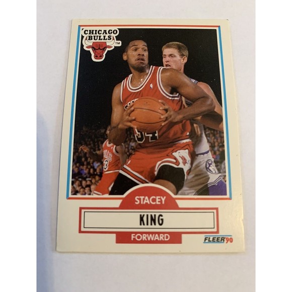 Stacey King 1990 Fleer FWD Chicago Bulls Card #27 Rare OFF CENTER+ERROR NM💎☄️ - Picture 3 of 12